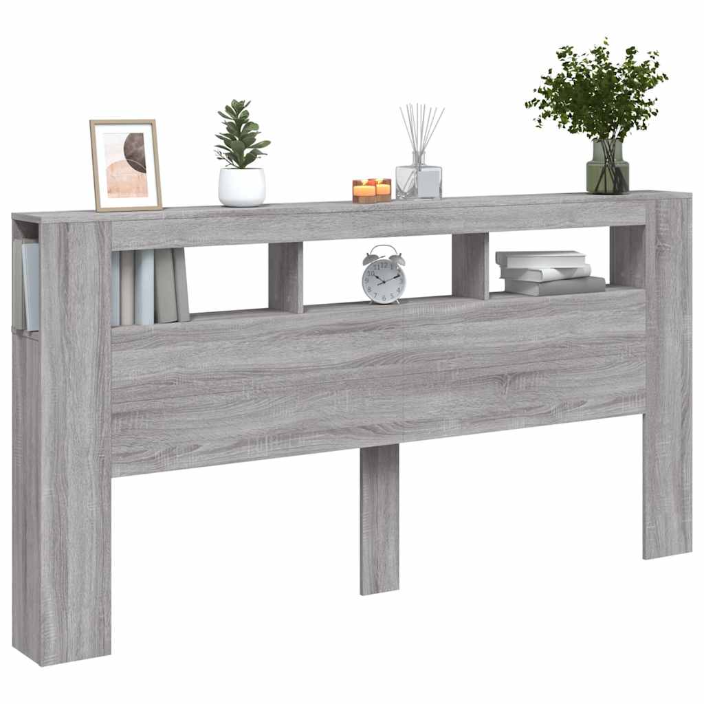 LED uzglavlje boja hrasta 200x18,5x103,5 cm konstruirano drvo