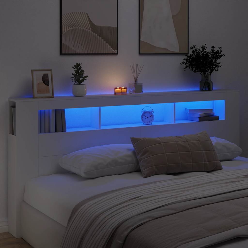 LED uzglavlje boja hrasta 160x18,5x103,5 cm konstruirano drvo