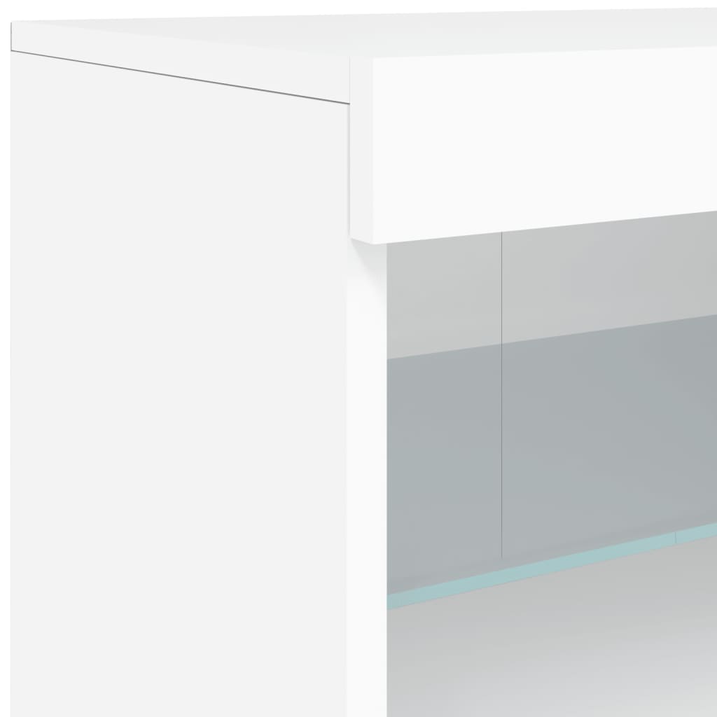 Komoda s LED svjetlima bijela 162 x 37 x 67 cm