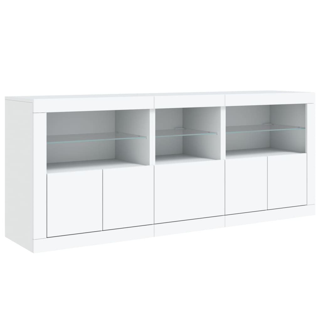 Komoda s LED svjetlima bijela 162 x 37 x 67 cm