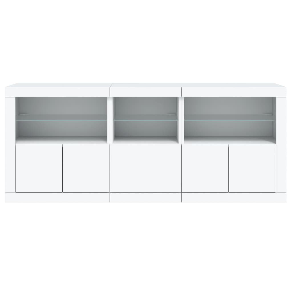 Komoda s LED svjetlima bijela 162 x 37 x 67 cm
