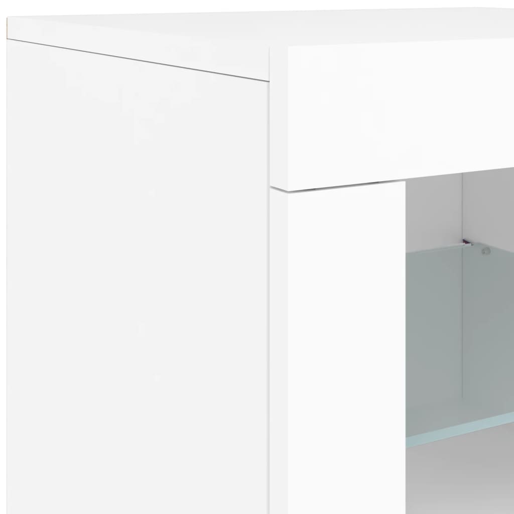 Komoda s LED svjetlima bijela 162 x 37 x 67 cm
