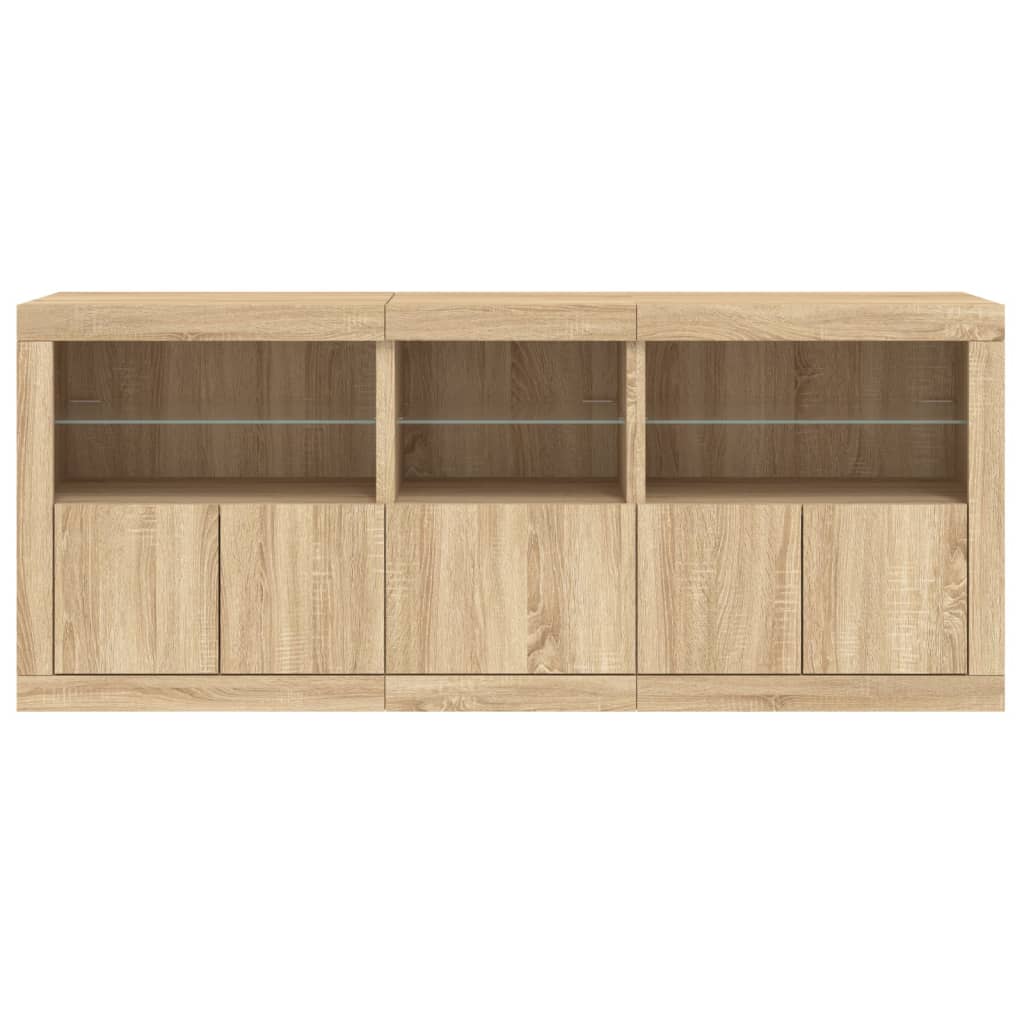 Komoda s LED svjetlima boja hrasta sonome 162 x 37 x 67 cm