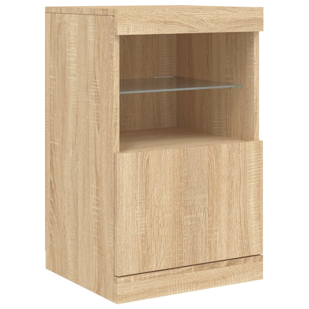 Komoda s LED svjetlima boja hrasta sonome 162 x 37 x 67 cm