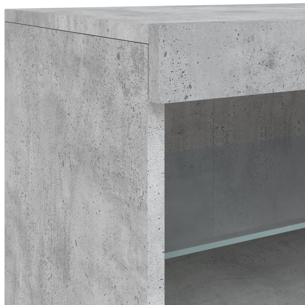 Komoda s LED svjetlima siva boja betona 162 x 37 x 67 cm