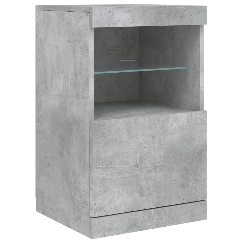 Komoda s LED svjetlima siva boja betona 162 x 37 x 67 cm