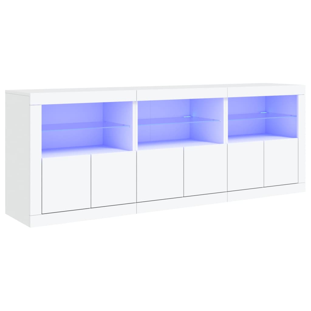 Komoda s LED svjetlima bijela 181,5x37x67 cm