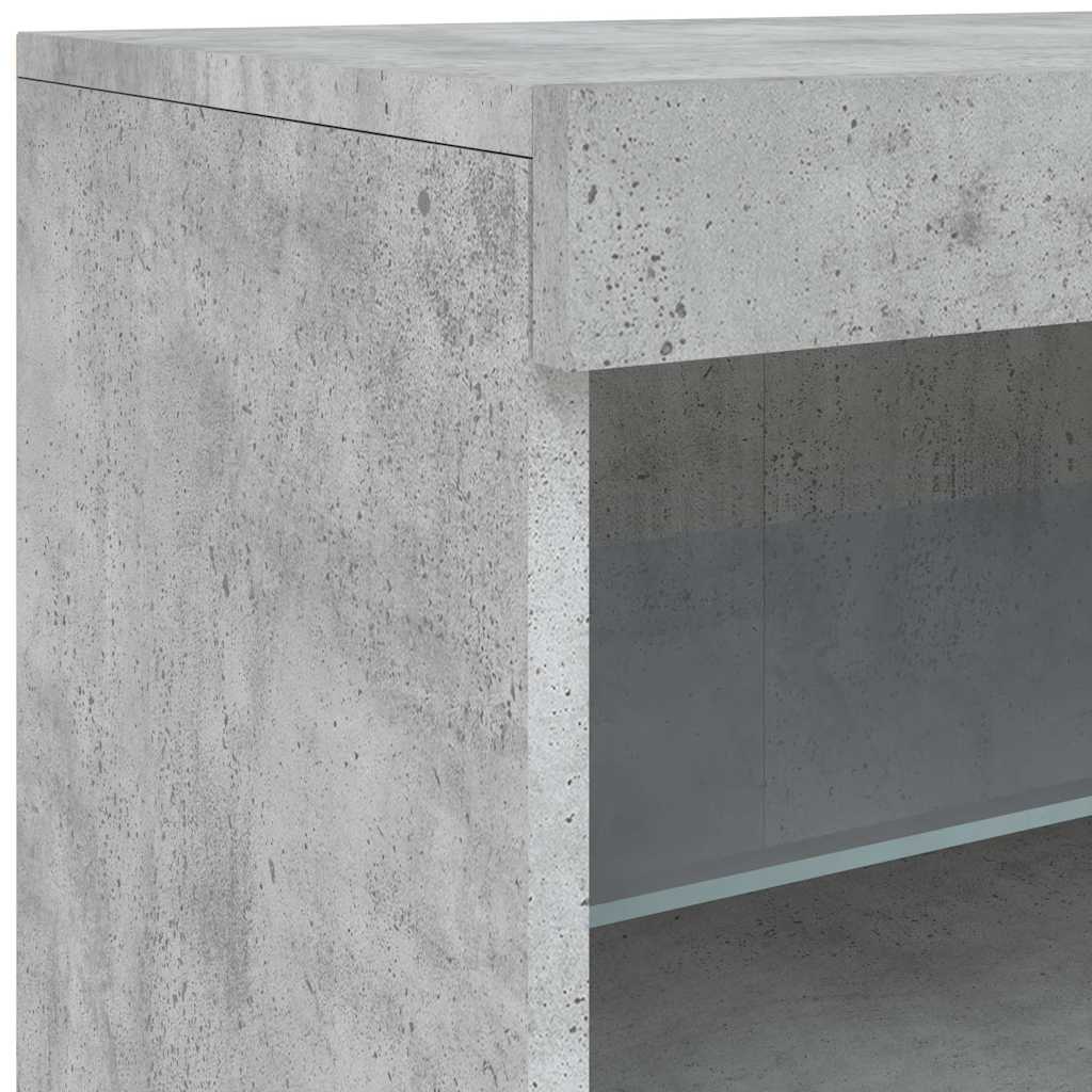 Komoda s LED svjetlima siva boja betona 181,5x37x67 cm