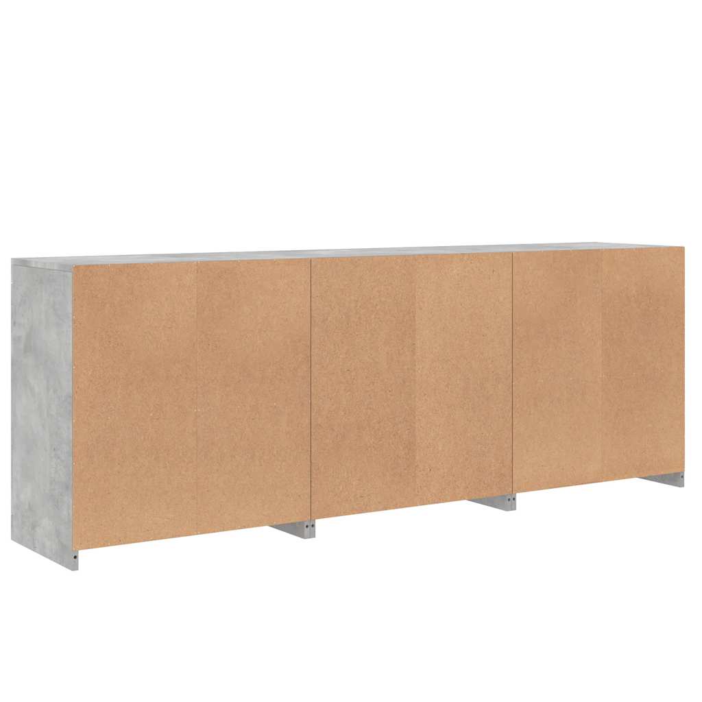 Komoda s LED svjetlima siva boja betona 181,5x37x67 cm