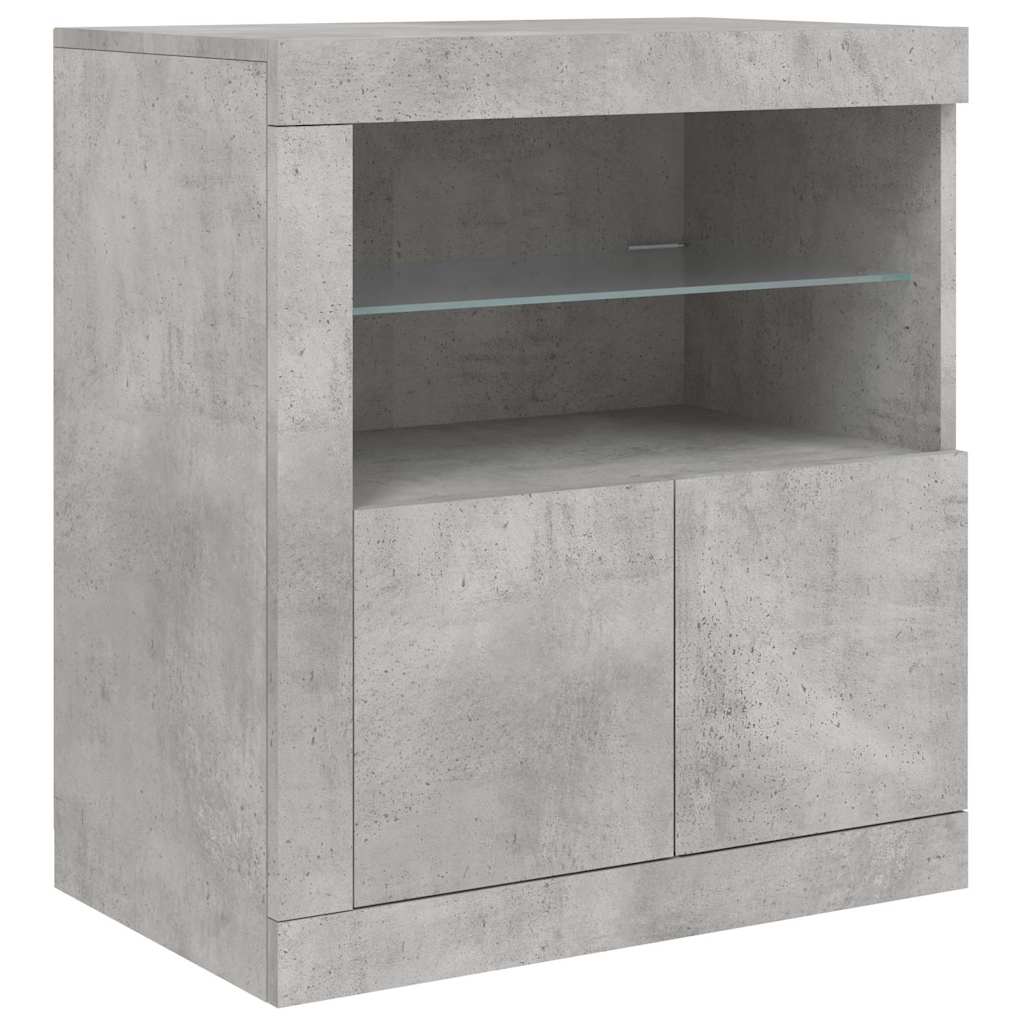 Komoda s LED svjetlima siva boja betona 181,5x37x67 cm