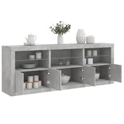 Komoda s LED svjetlima siva boja betona 181,5x37x67 cm