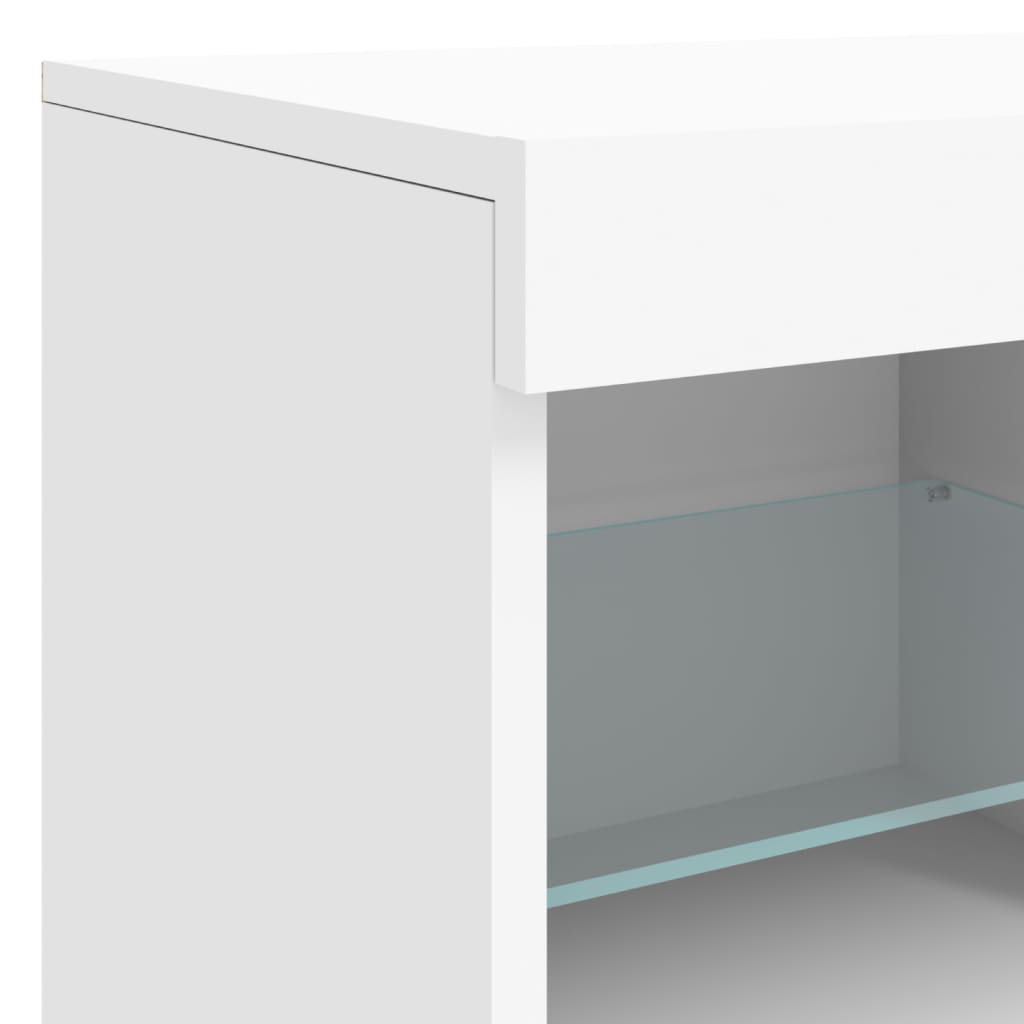 Komoda s LED svjetlima bijela 202x37x67 cm