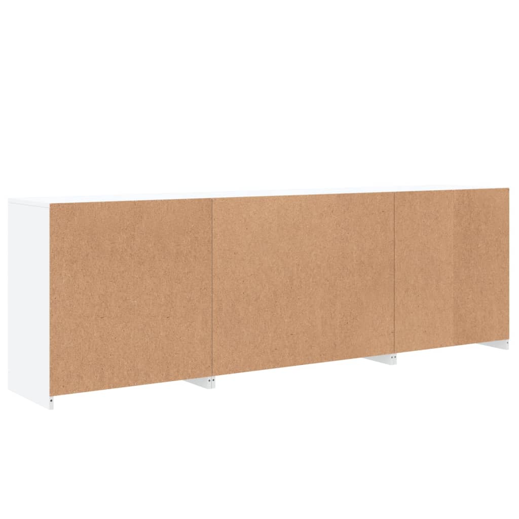 Komoda s LED svjetlima bijela 202x37x67 cm