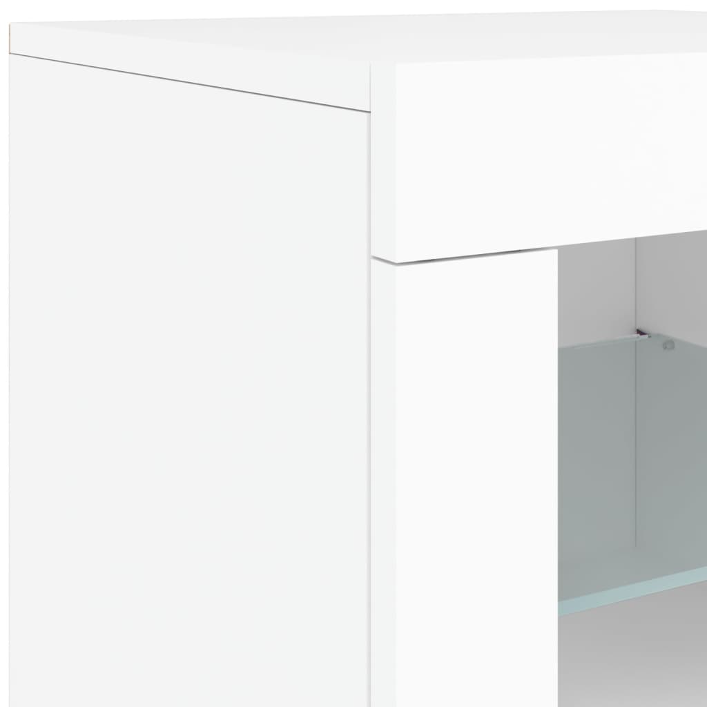 Komoda s LED svjetlima bijela 202x37x67 cm