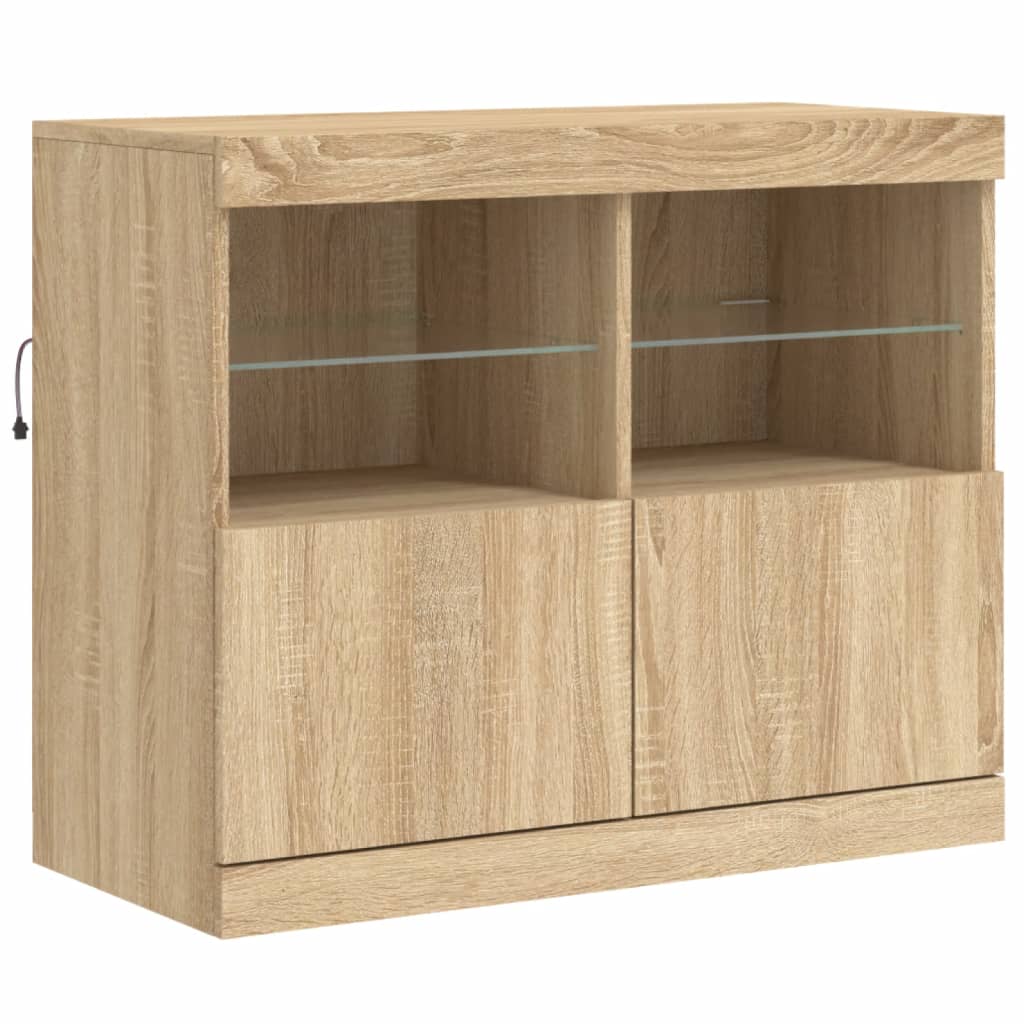 Komoda s LED svjetlima boja hrasta sonome 202x37x67 cm