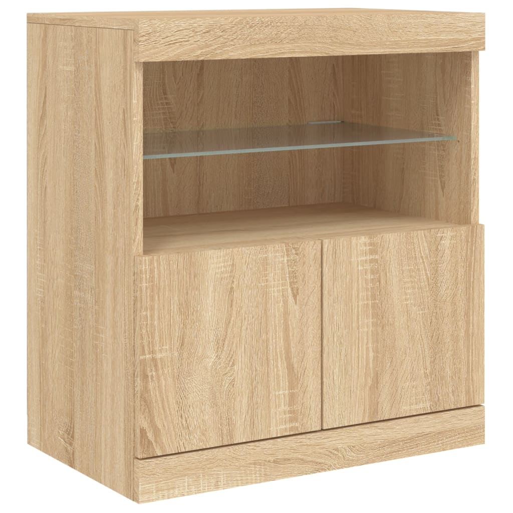 Komoda s LED svjetlima boja hrasta sonome 283x37x67 cm