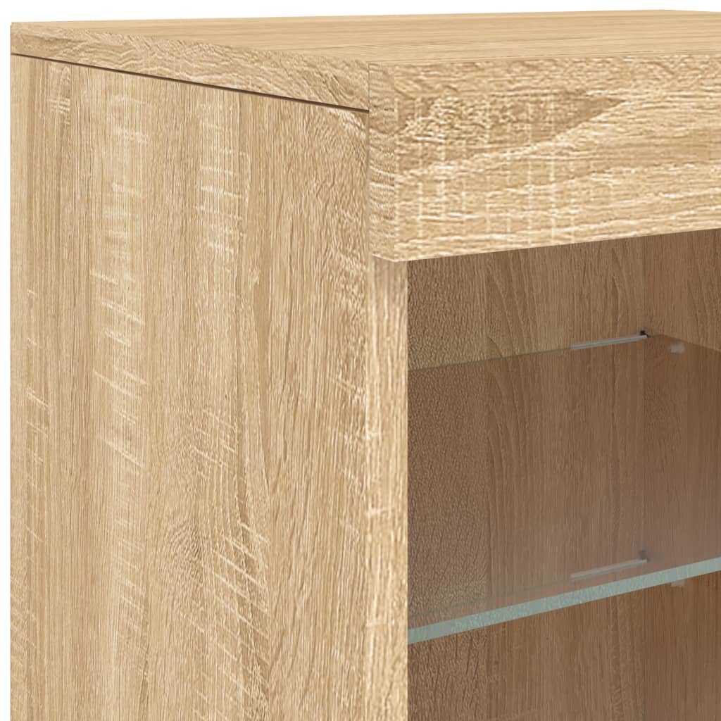 Komoda s LED svjetlima boja hrasta sonome 283x37x67 cm