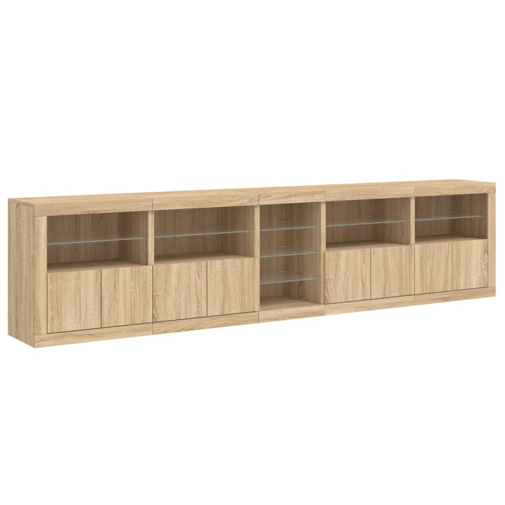 Komoda s LED svjetlima boja hrasta sonome 283x37x67 cm