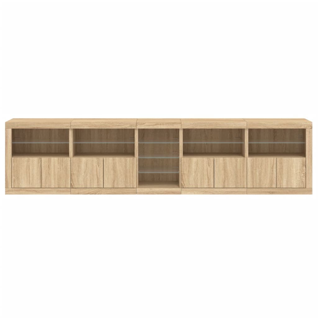 Komoda s LED svjetlima boja hrasta sonome 283x37x67 cm