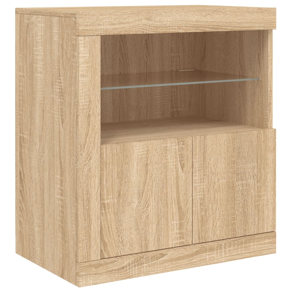 Komoda s LED svjetlima boja hrasta sonome 283x37x67 cm