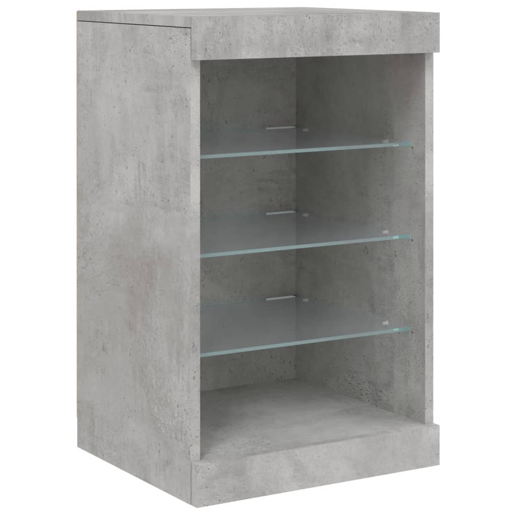Komoda s LED svjetlima siva boja betona 283x37x67 cm