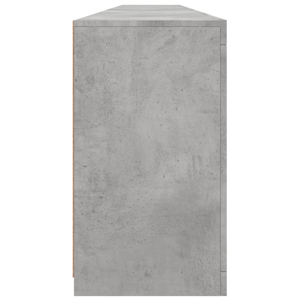 Komoda s LED svjetlima siva boja betona 283x37x67 cm