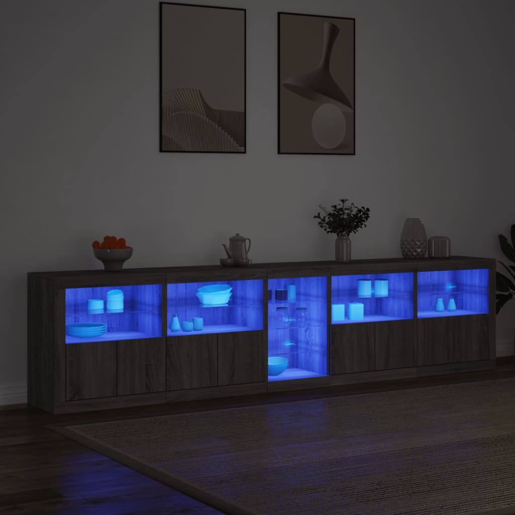 LED komoda 283 x 37 x 67 cm Konstruirano drvo
