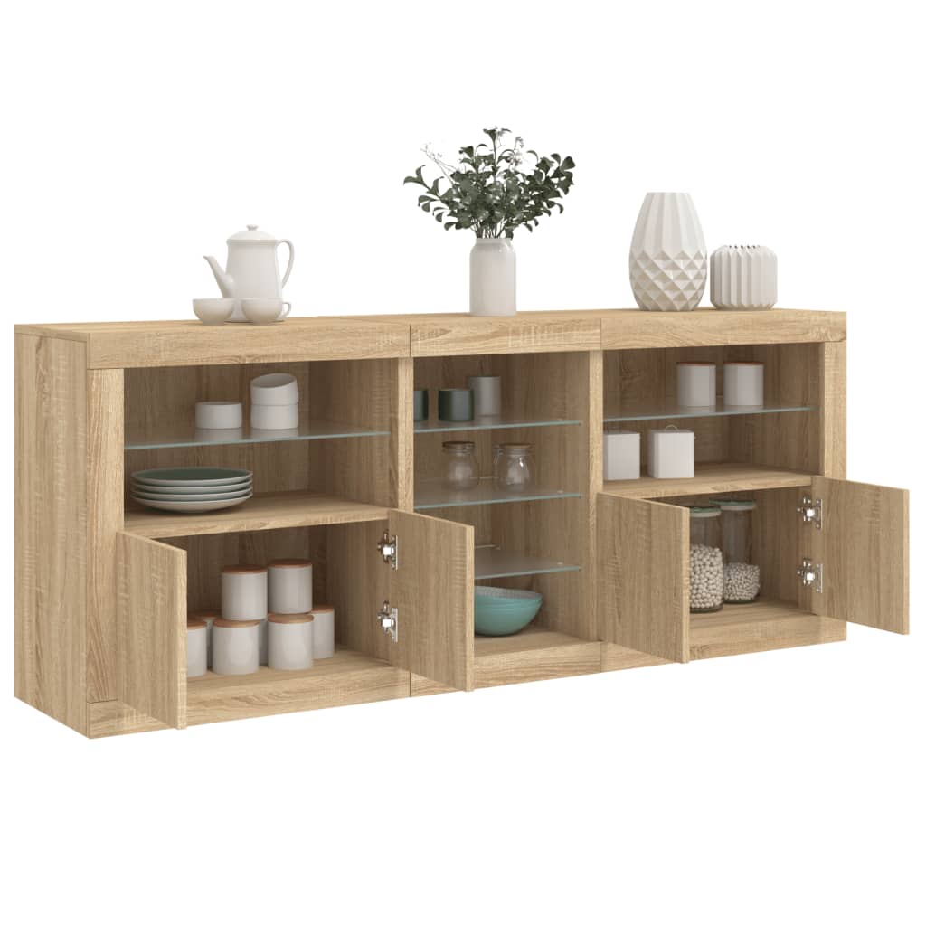 Komoda s LED svjetlima boja hrasta sonome 181,5x37x67 cm