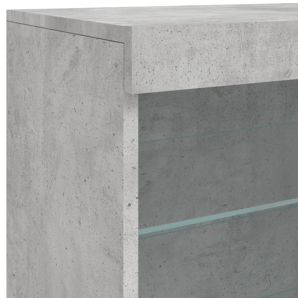Komoda s LED svjetlima siva boja betona 181,5x37x67 cm