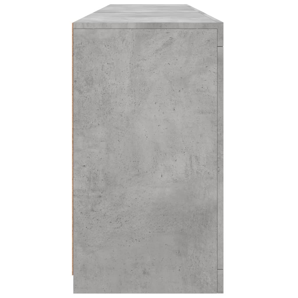 Komoda s LED svjetlima siva boja betona 181,5x37x67 cm