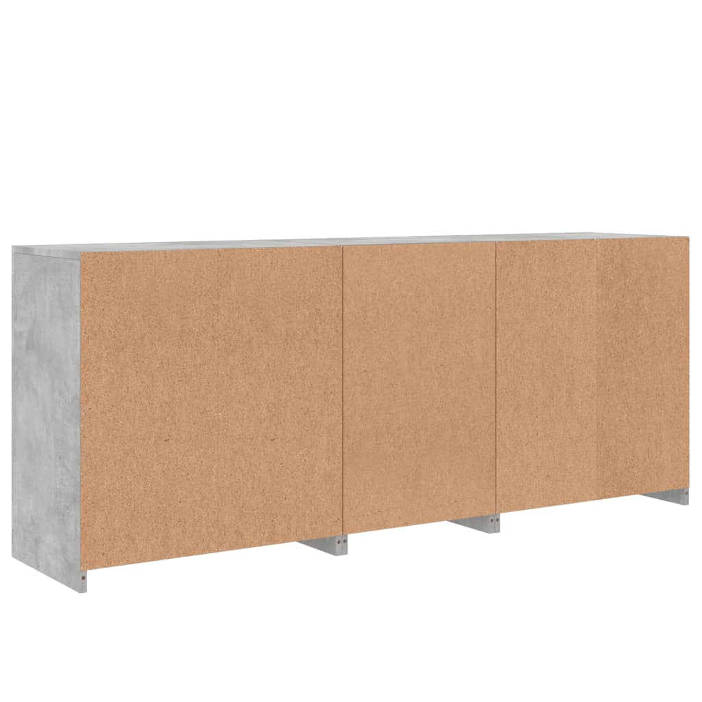 Komoda s LED svjetlima siva boja betona 181,5x37x67 cm