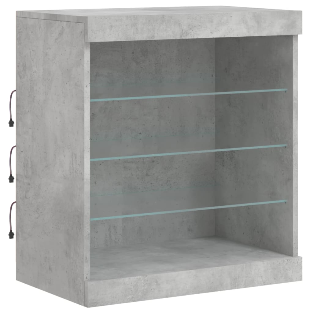 Komoda s LED svjetlima siva boja betona 181,5x37x67 cm