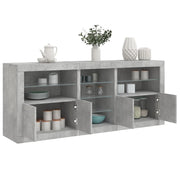 Komoda s LED svjetlima siva boja betona 181,5x37x67 cm