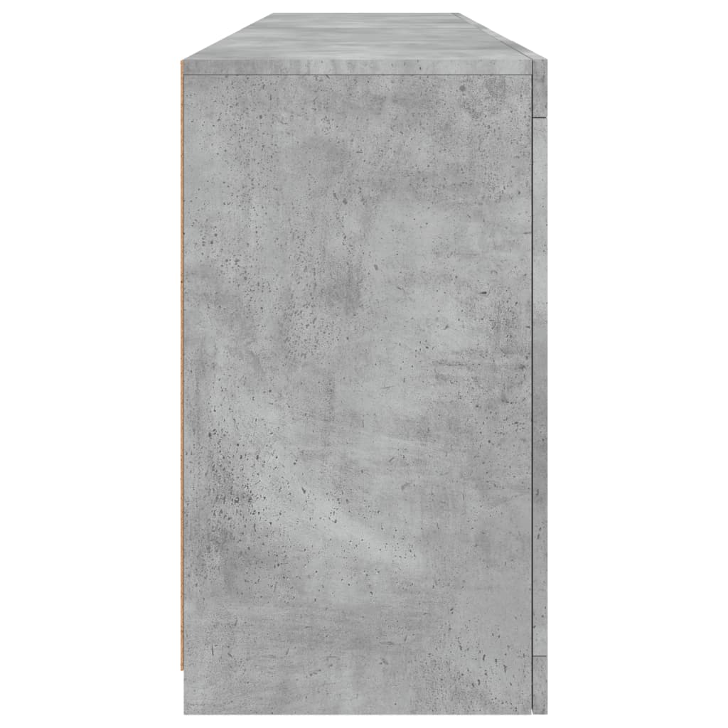 Komoda s LED svjetlima siva boja betona 164 x 37 x 67 cm