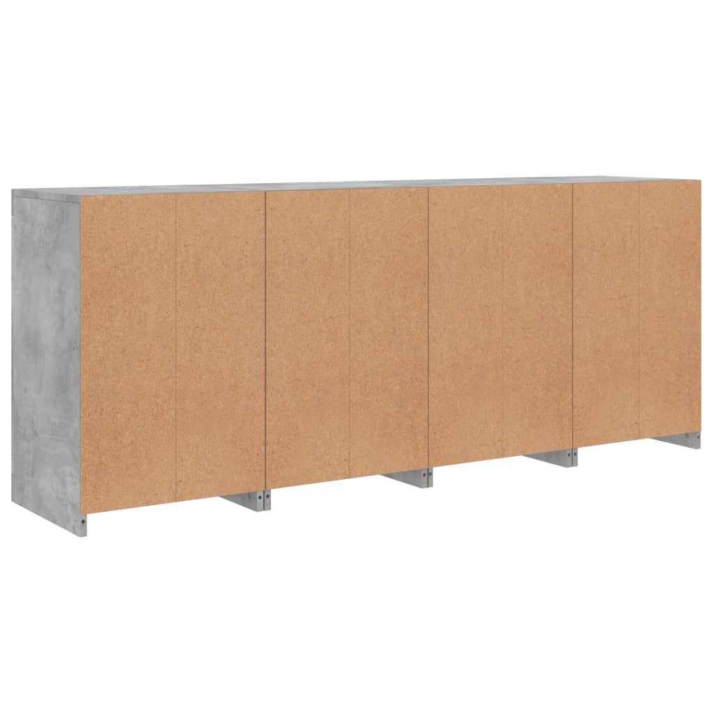 Komoda s LED svjetlima siva boja betona 164 x 37 x 67 cm