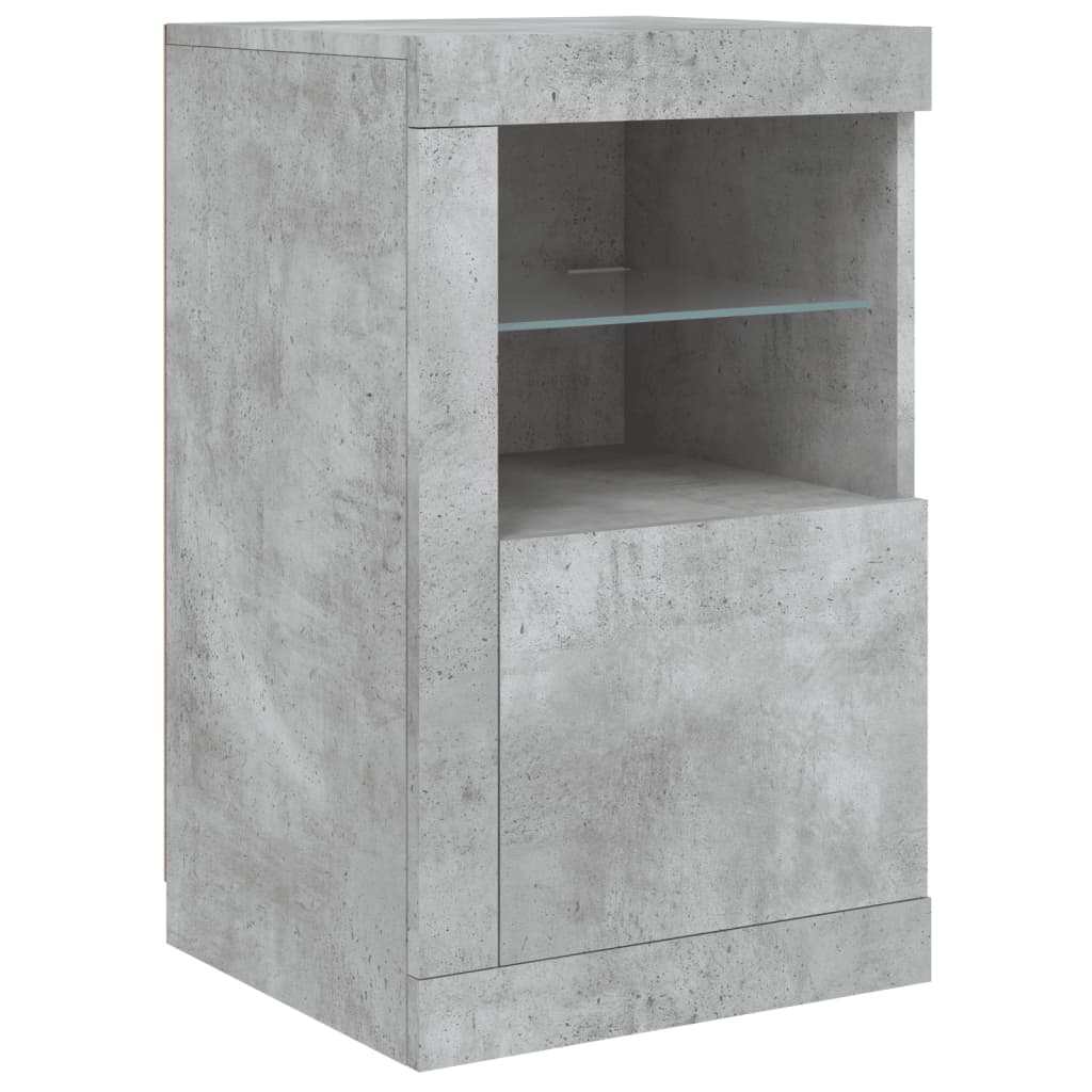 Komoda s LED svjetlima siva boja betona 164 x 37 x 67 cm