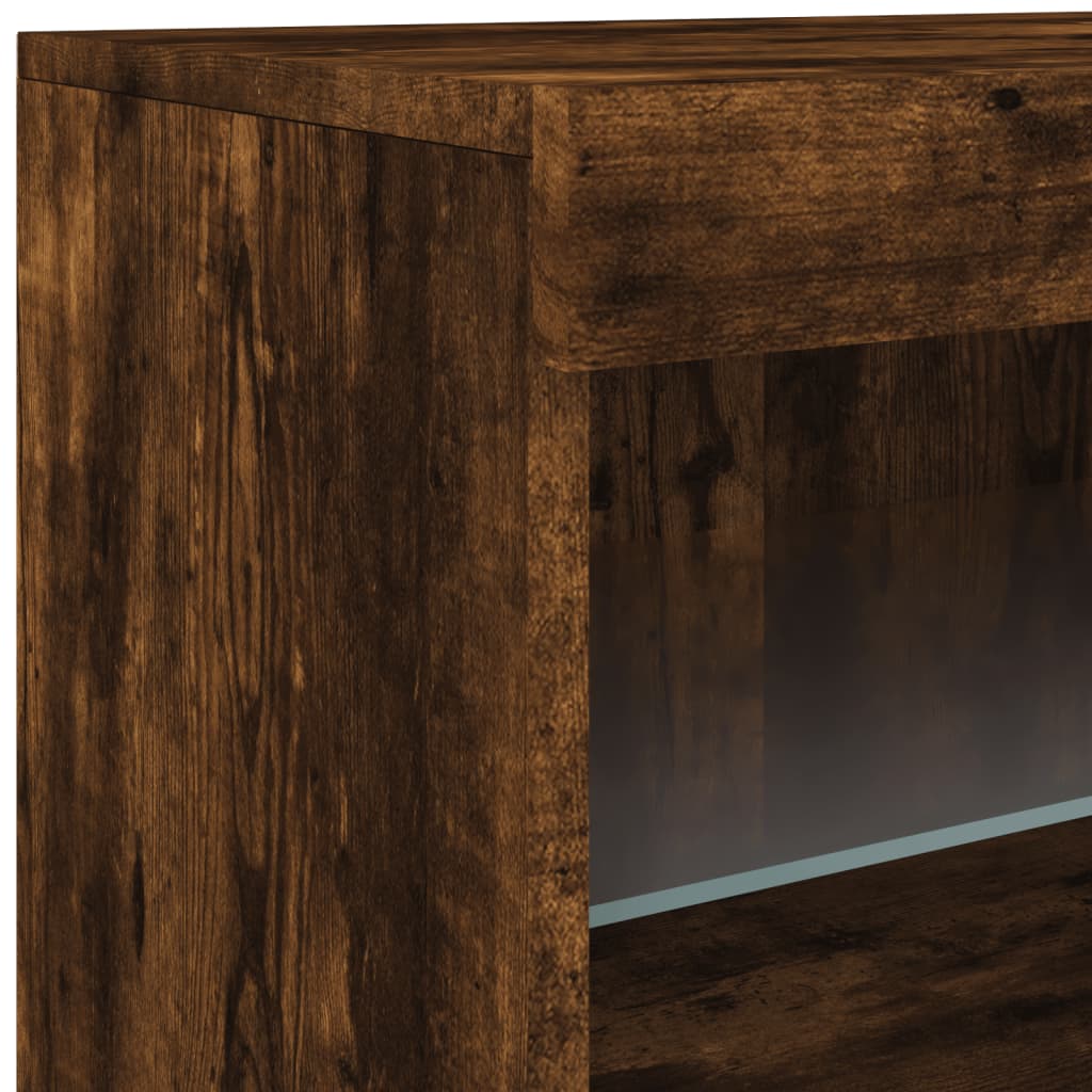 Komoda s LED svjetlima boja dimljenog hrasta 164 x 37x 67 cm