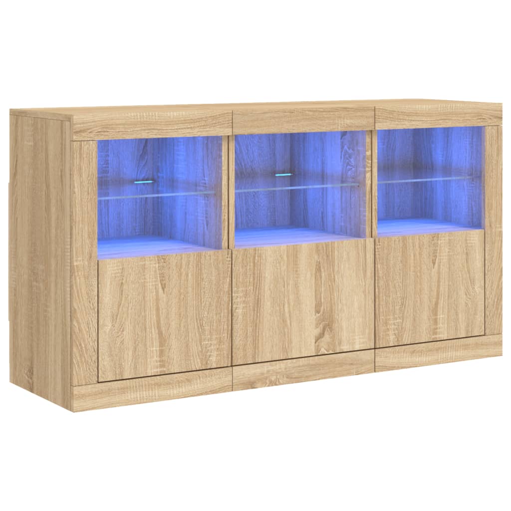 Komoda s LED svjetlima boja hrasta sonome 123x37x67 cm