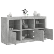 Komoda s LED svjetlima siva boja betona 123x37x67 cm