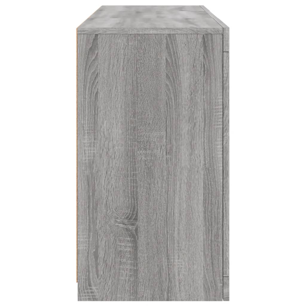 Komoda s LED svjetlima boja sivog hrasta 123x37x67 cm