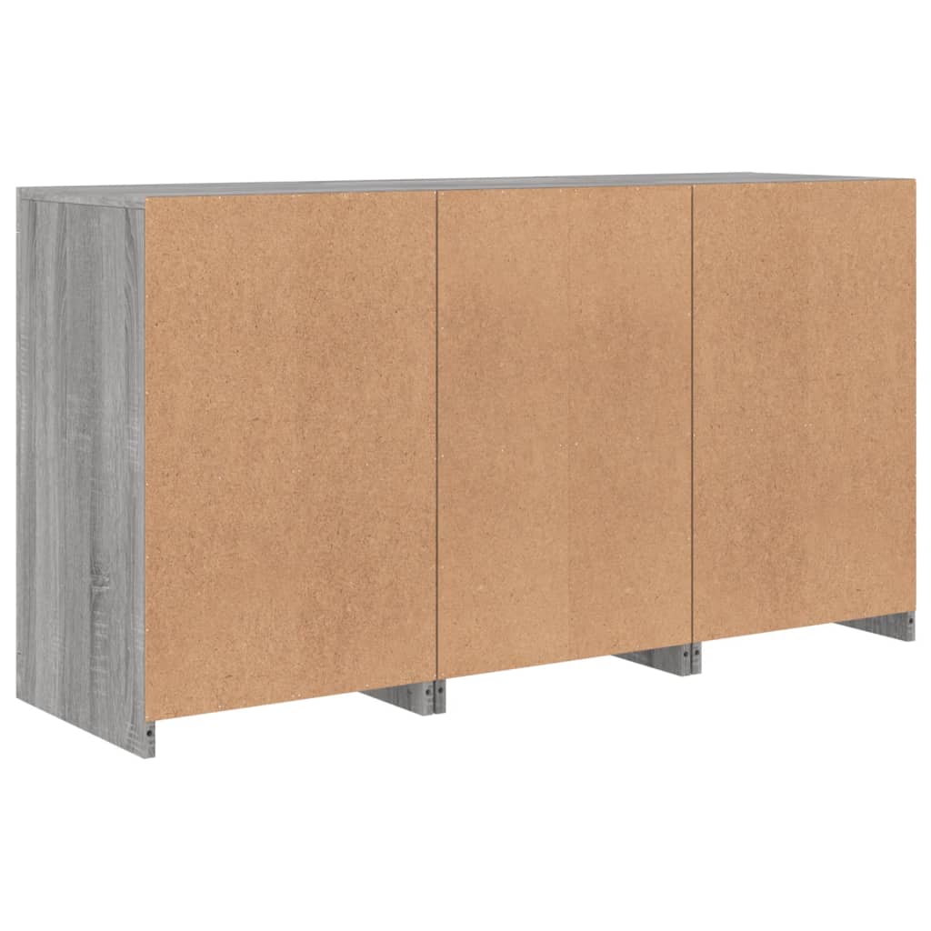Komoda s LED svjetlima boja sivog hrasta 123x37x67 cm