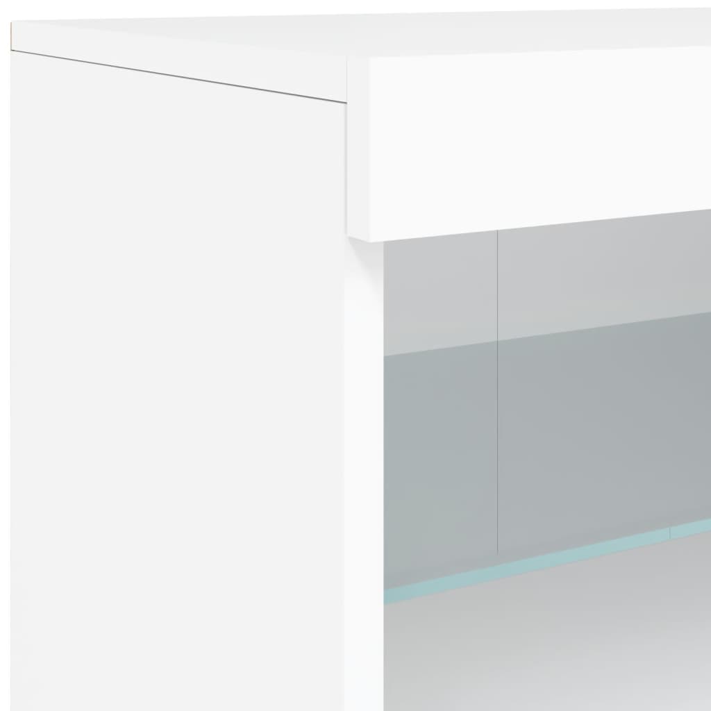 Komoda s LED svjetlima bijela 142,5 x 37 x 67 cm