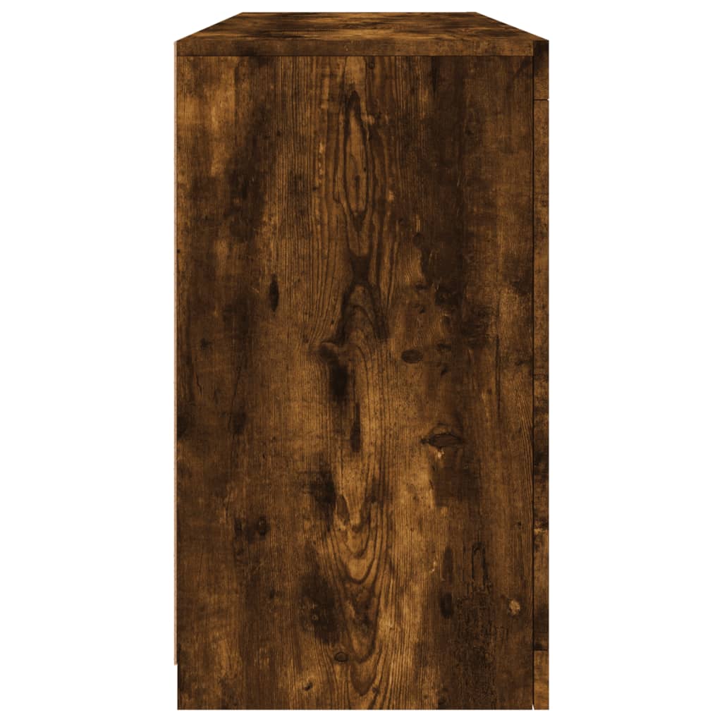 Komoda s LED svjetlima boja dimljenog hrasta 142,5x37x67 cm