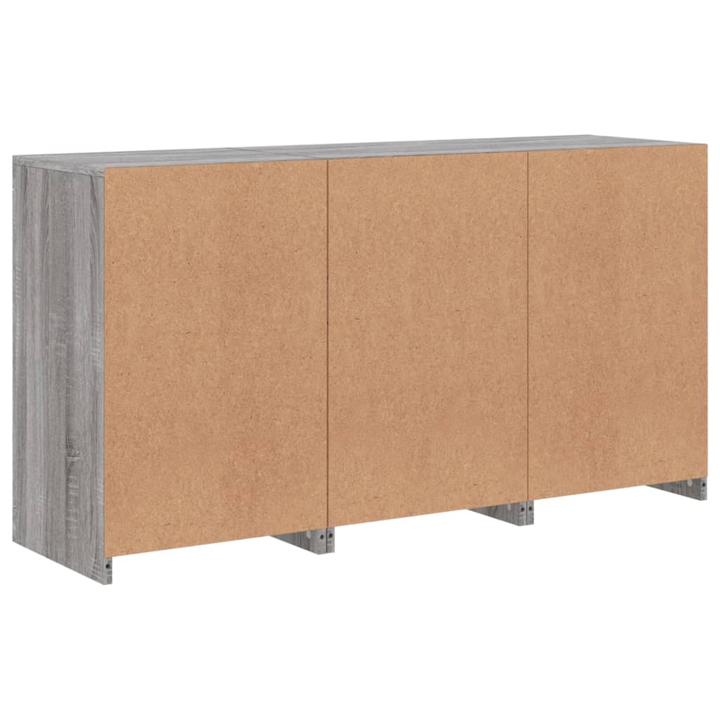 Komoda s LED svjetlima boja sivog hrasta 123x37x67 cm