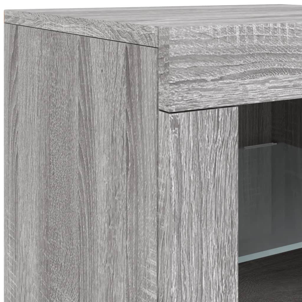 Komoda s LED svjetlima boja sivog hrasta 123x37x67 cm