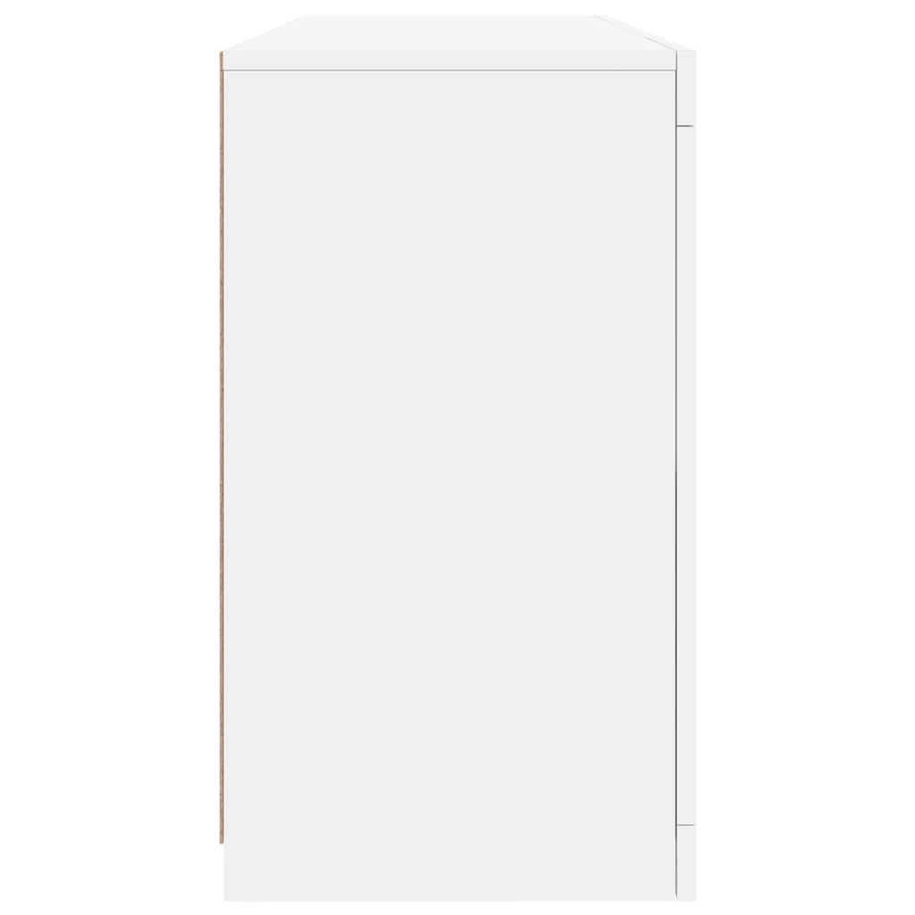 Komoda s LED svjetlima bijela 142,5 x 37 x 67 cm