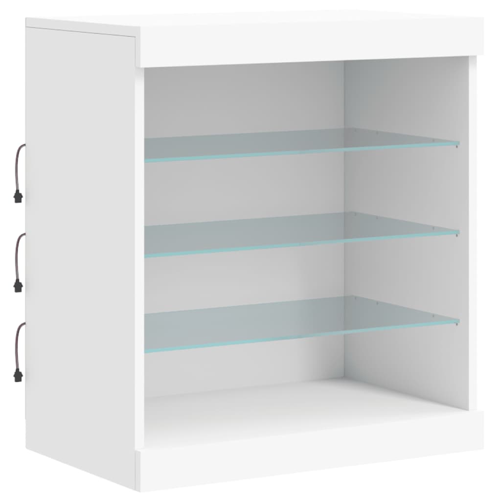 Komoda s LED svjetlima bijela 142,5 x 37 x 67 cm