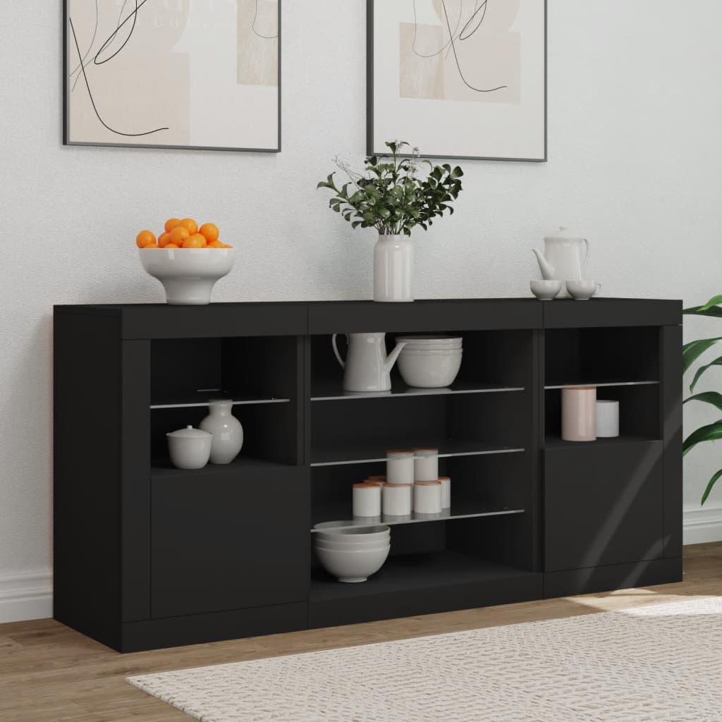 Komoda s LED svjetlima 142,5x37x67 cm