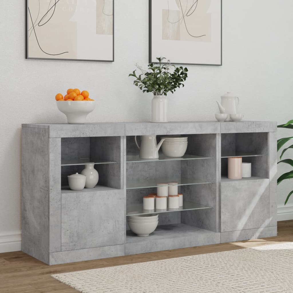 Komoda s LED svjetlima 142,5x37x67 cm