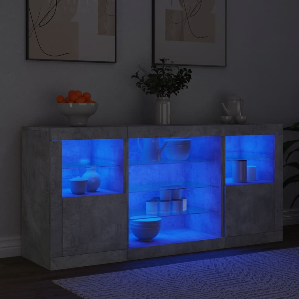 Komoda s LED svjetlima 142,5x37x67 cm